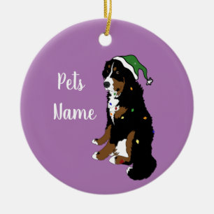 Holiday Christmas Bernese Mountain Dog Ceramic Tree Decoration