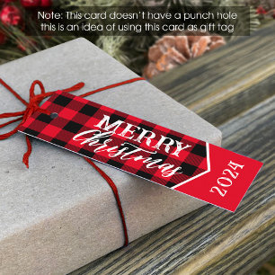 Holiday/Christmas Buffalo Plaid Gift Tags 1 x 3