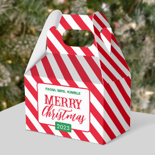 Holiday/Christmas Candy Cane Stripe Gift/Favour Bo Favour Box