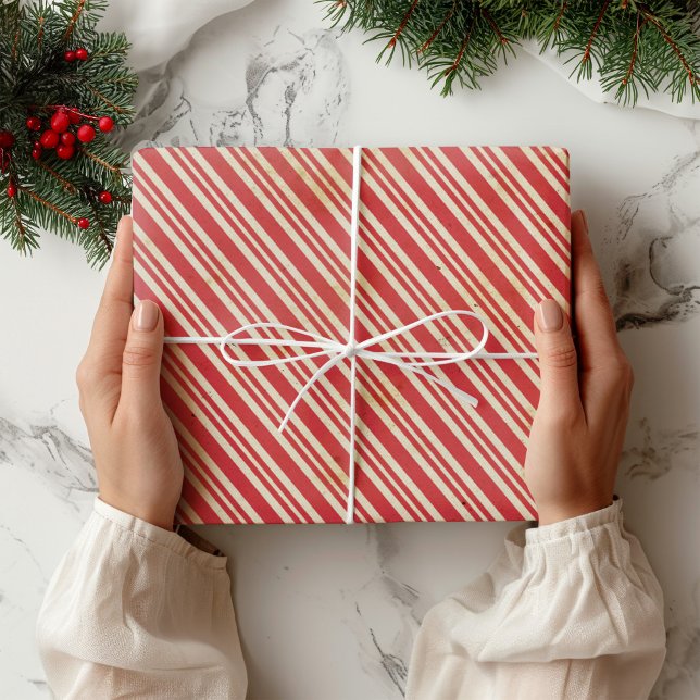 Holiday Christmas Candy Cane Stripes Wrapping Paper (Creator Uploaded)