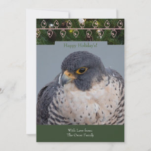 Holiday/Christmas Card with a Peregrine Falcon