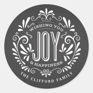 HOLIDAY CHRISTMAS CHALK ART ORNAMENT STICKERS