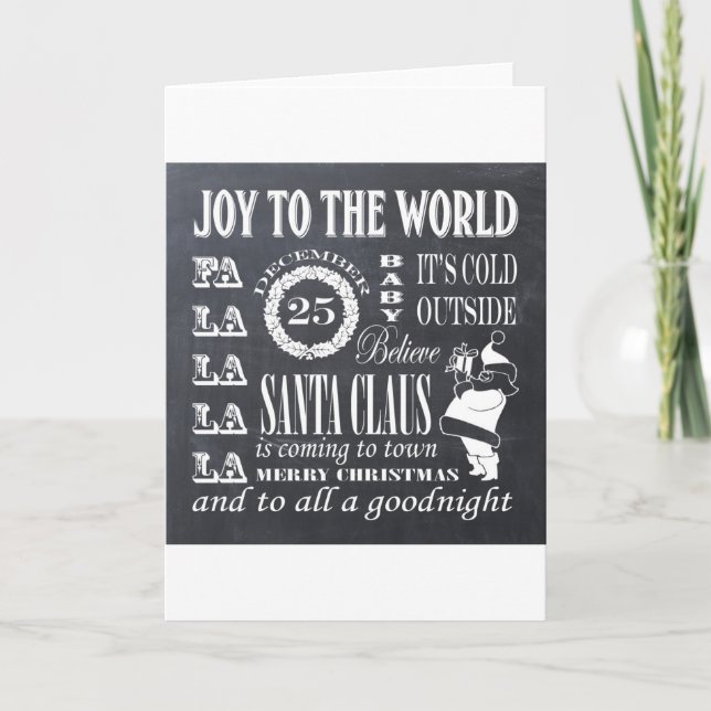 holiday Christmas chalkboard art Card (Front)
