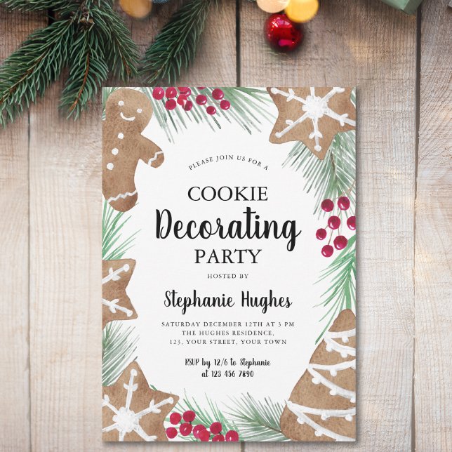 Holiday Christmas Cookie Decorating Party Invitation (Creator Uploaded)