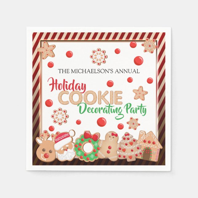 Holiday Christmas Cookie Decorating Party Napkin (Front)