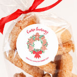 Holiday Christmas Cookie Exchange Classic Round Sticker<br><div class="desc">These cute and charming stickers will be perfect for your Cookie Exchange party. They are printed with a watercolor of a festive wreath decorated with Christmas cookies. Customise these stickers with your name and year. There are many more versions of this product in my store. Enjoy the holiday fun! Original...</div>
