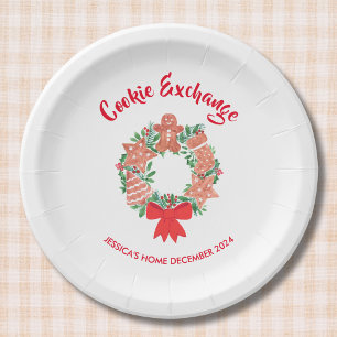 Holiday Christmas Cookie Exchange Party Paper Plate