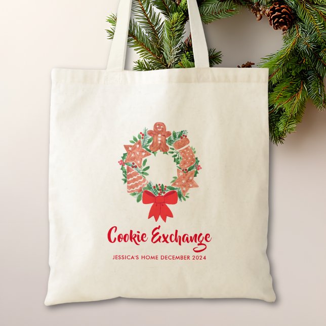 Holiday Christmas Cookie Exchange Party Tote Bag (Creator Uploaded)