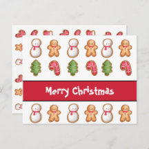 Holiday Christmas Cookie Personalised Flat Card