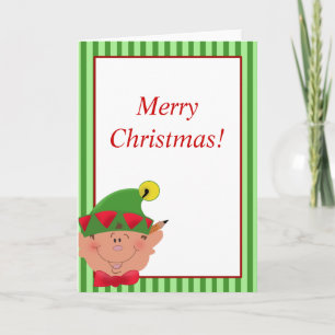 Holiday Christmas ELF Santa's helper Card