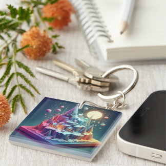Holiday Christmas Galaxy Key Ring