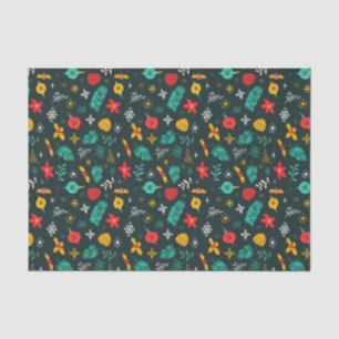 Holiday Christmas Holly Berries Festive Baubles Tissue Paper