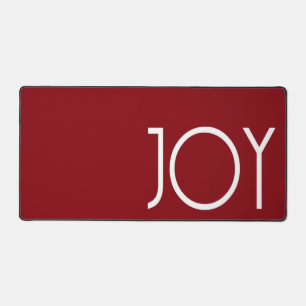 Holiday Christmas Joy Red Background Desk Mat