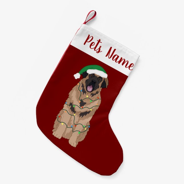 Holiday Christmas Leonberger   Small Christmas Stocking (Front (Hanging))