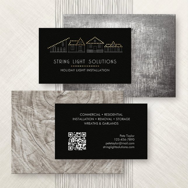 Holiday Christmas Light Installation Business Card (Creator Uploaded)