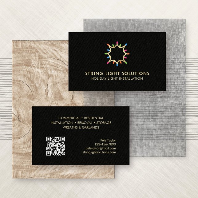 Holiday Christmas Light Installation Business Card (Creator Uploaded)