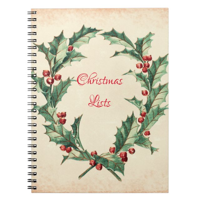 Holiday Christmas List Notebook Journal (Front)