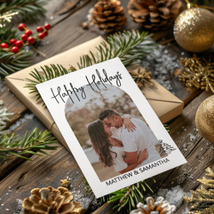 Holiday Christmas Minimalist Photo Personalised Card