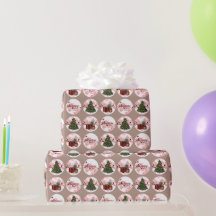 Holiday Christmas Mocha Wrapping Paper 