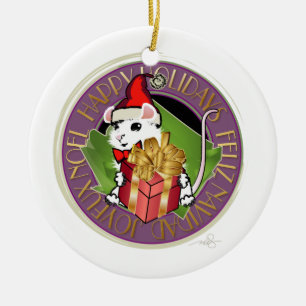 Holiday Christmas Mouse Ceramic Tree Decoration