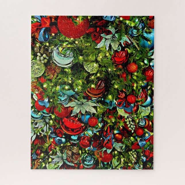 Holiday Christmas Ornament Colourful Art Puzzle (Vertical)