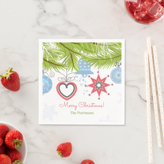 Holiday Christmas Ornaments Napkin (Insitu)