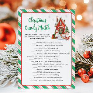 Holiday Christmas Party Candy Match Game Card