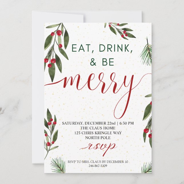 Holiday Christmas Party Card  (Front)