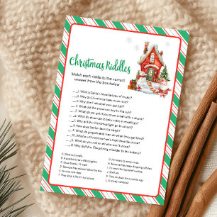 Holiday Christmas Party Christmas Riddles Game Card