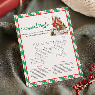 Holiday Christmas Party Crossword Puzzle Game Card