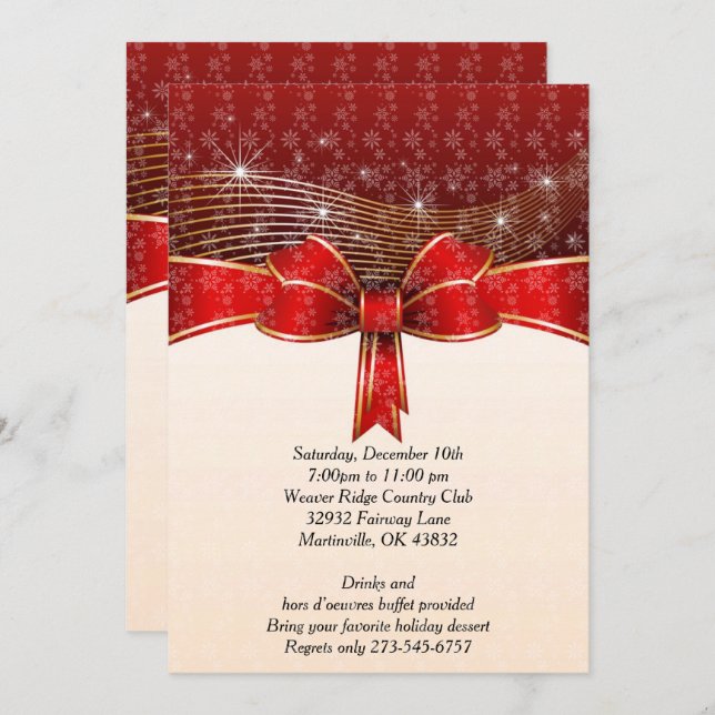 Holiday Christmas Party Invitation (Front/Back)