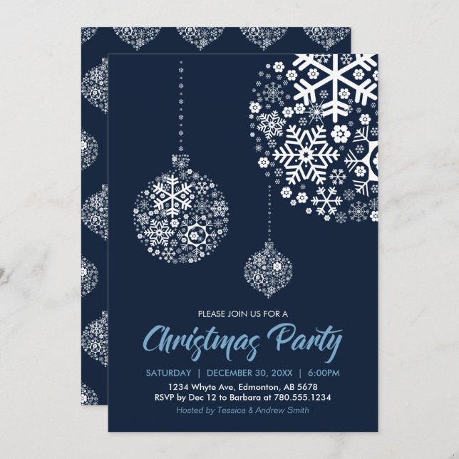 Holiday / Christmas Party Invitation Card (Front/Back)