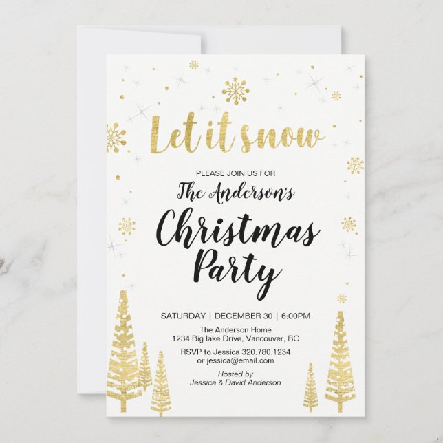 Holiday / Christmas Party Invitation Card (Front)