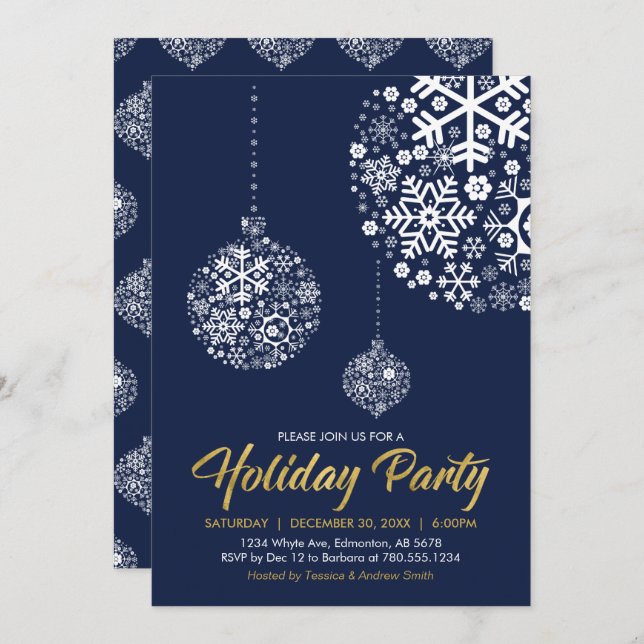 Holiday / Christmas Party Invitation Card (Front/Back)