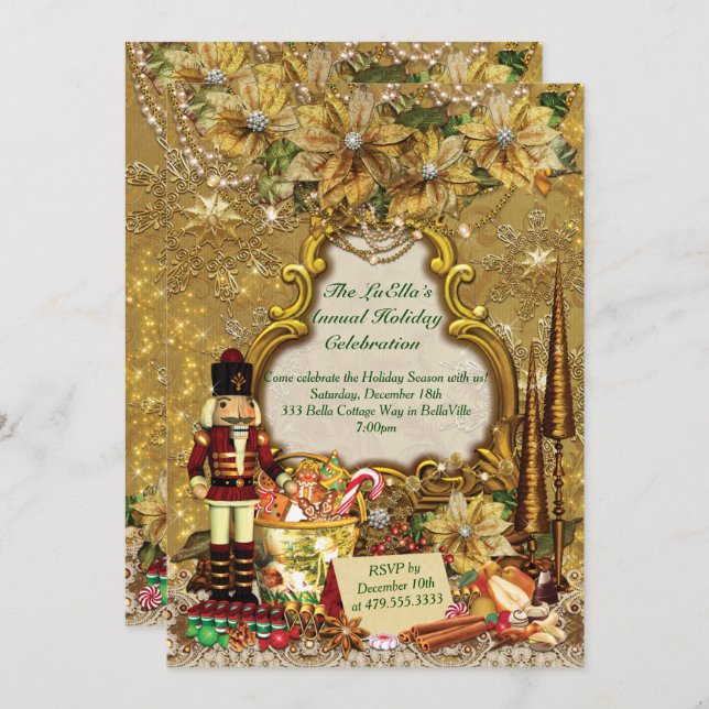 Holiday Christmas Party Invitations (Front/Back)