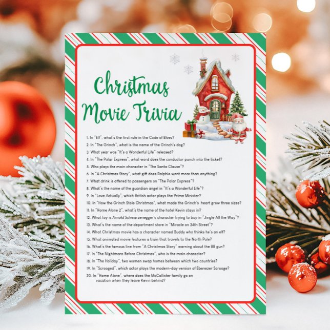 Holiday Christmas Party Movie Trivia Game (Christmas Party Games)