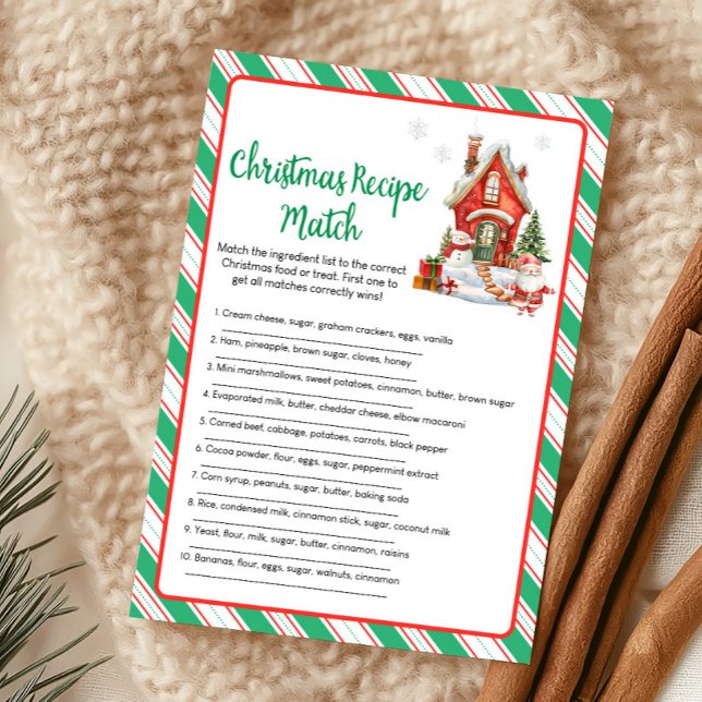 Holiday Christmas Party Recipe Match Game (Christmas Party Games)