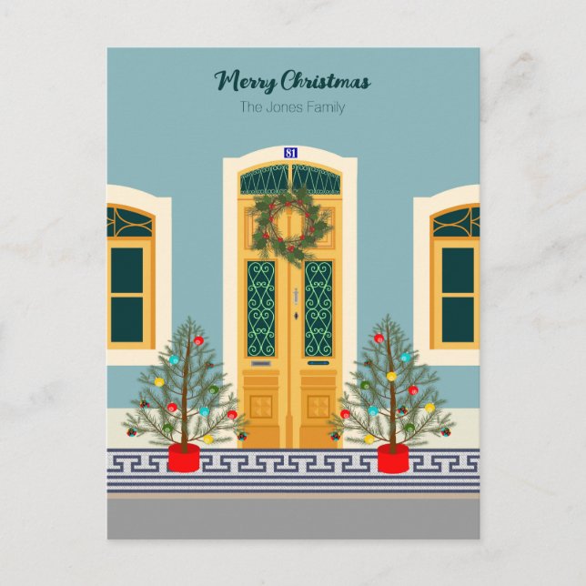 Holiday Christmas Portuguese festive House Postcard (Front)