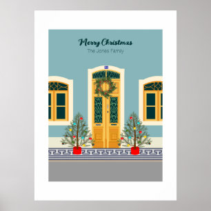 Holiday Christmas Portuguese festive House Poster