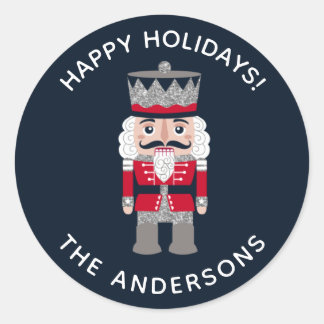 Holiday Christmas Red Black Nutcracker Sticker