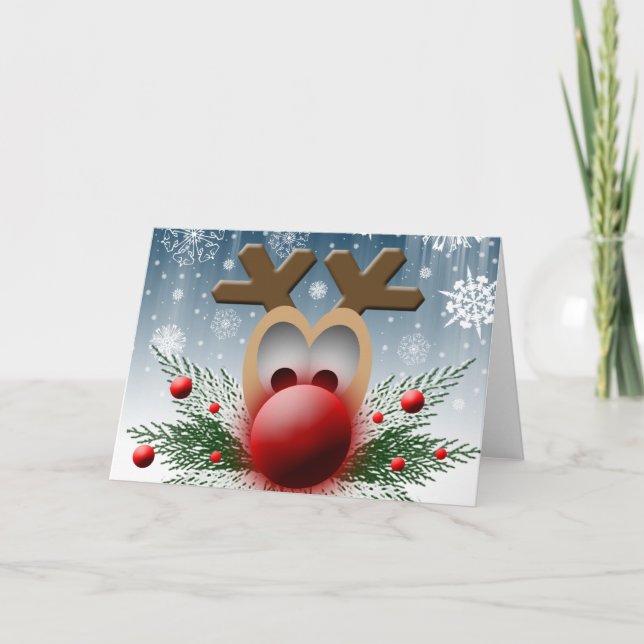 Holiday Christmas Reindeer Xmas Blank Inside (Front)