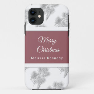 Holiday christmas rustic pinecone pattern custom Case-Mate iPhone case