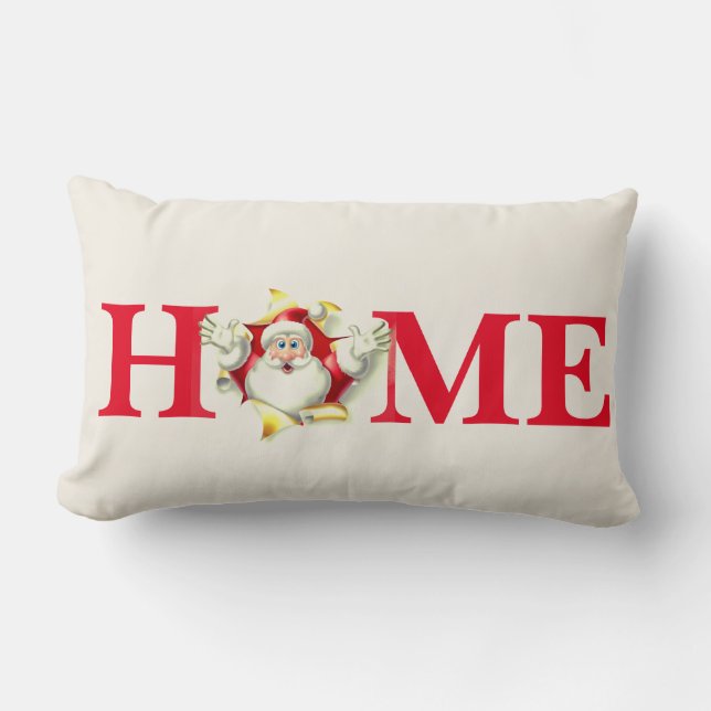 Holiday Christmas Santa Throw Pillow (Front)