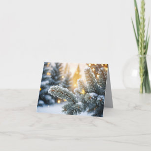 Holiday Christmas Tree Festive Snow Season Candles Card