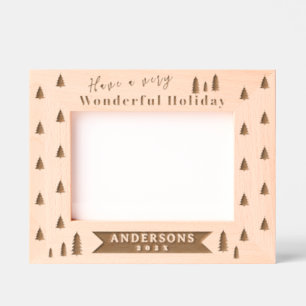 Holiday Christmas Tree Laser Etched Picture Frame