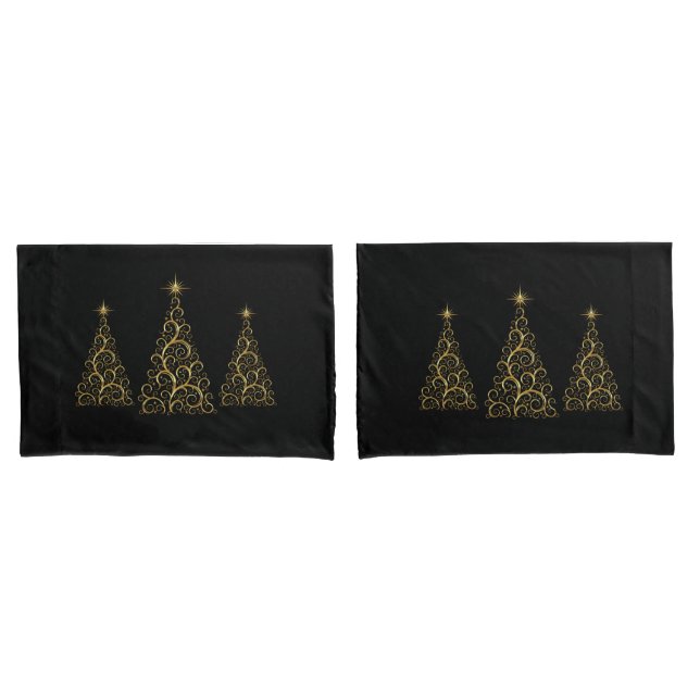Holiday Christmas Trees Pillowcase Set (Front-Set)