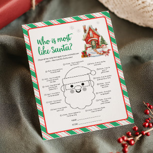 Holiday Christmas Who is Most Like Santa Game Card