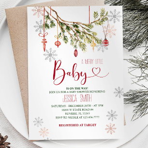 Holiday Christmas Winter Baby Shower. Invitation