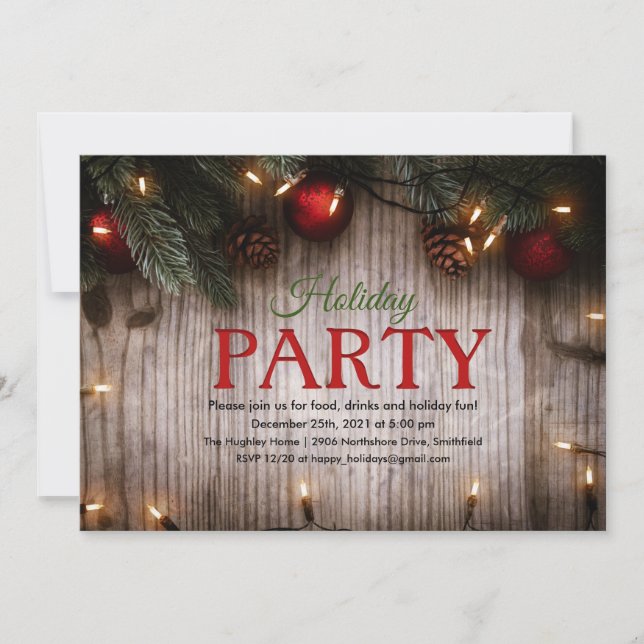 Holiday Christmas Winter Party Lights Invitation (Front)