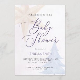 Holiday Christmas Winter Themed Baby Shower Invitation